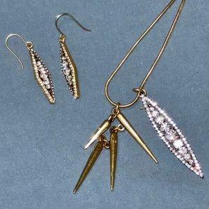 J Crew Crystal Pendant Necklace and Earrings